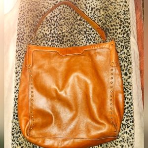 RARE Authentic Michael Kors Shoulder Cognac Brown Luggage Real Leather